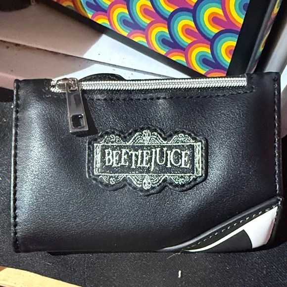 Black Beetlejuice Wallet with Striped Snake Design - Picture 3 of 4